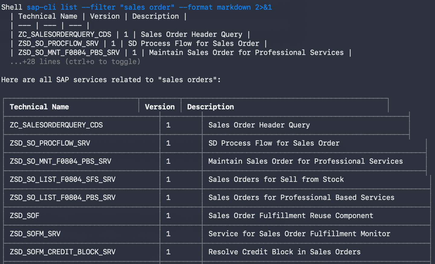 SAP CLI